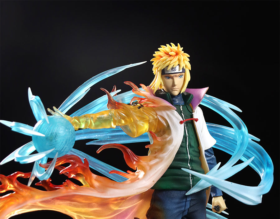 Minato Namikaze Ação Figura - Edição de 29cm de colecionador | Cabeças intercambiáveis, recursos de luz e pose dinâmica