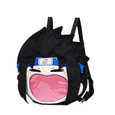 The Seakoff Naruto Sasuke Uchiha Plush Shoulder Bag features a fun anime design with spiky black hair, a swirl-symbol headband, and an adjustable strap. Its standout feature is a transparent mouth pocket, making it perfect for anime collectibles enthusiasts.