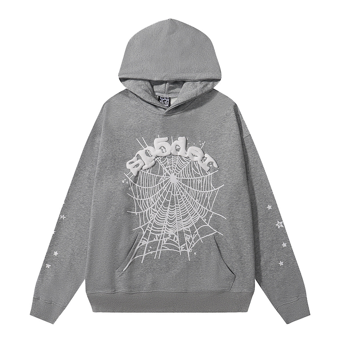 Sp5der Hoodie – Grey Web 440GSM Heavyweight Oversized Streetwear Pullover