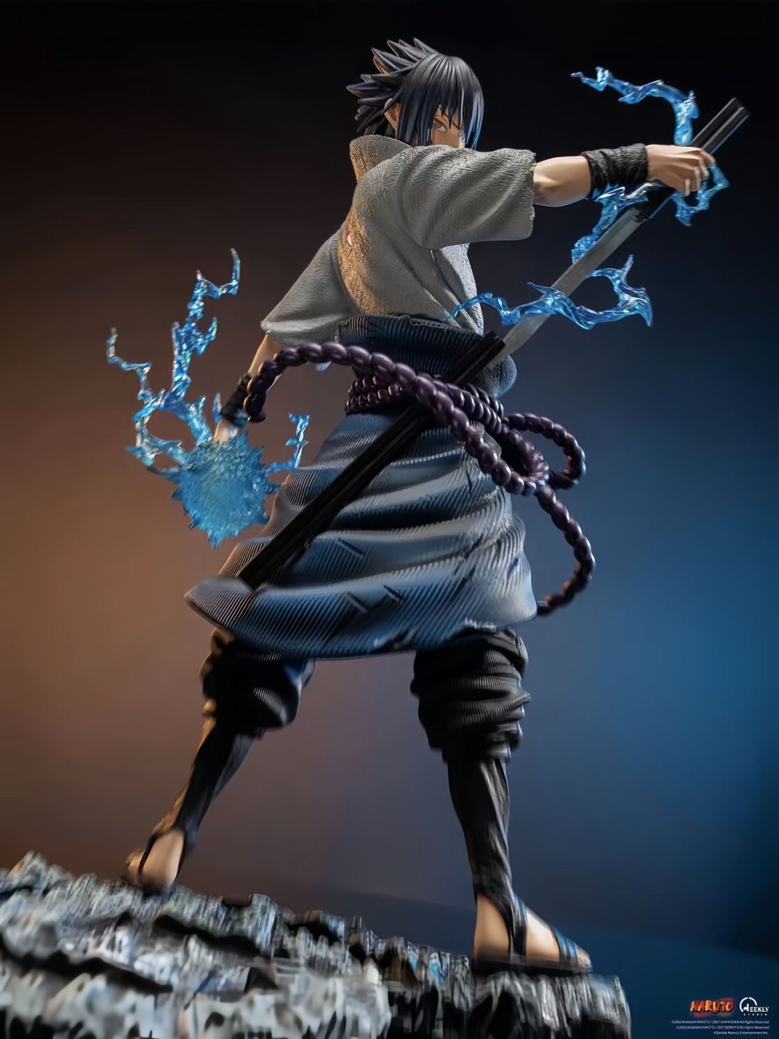 Naruto e Sasuke Action Figura Conjunto - edição de 28cm de colecionador com efeitos de água | Estátua de anime de alta qualidade