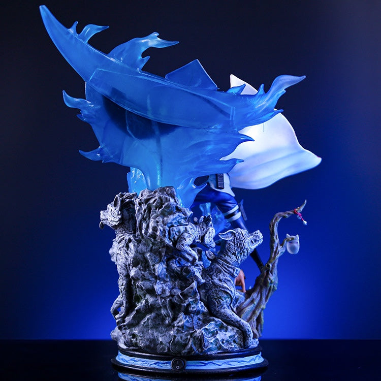 Figura de acción de Kakashi Hatake - Edición de coleccionista de 26 cm | Pose dinámica con efectos de chakra relámpagos y base de perros