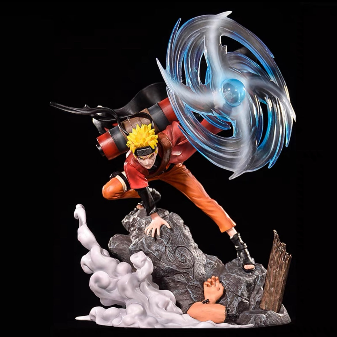 Figura de acción de liberación de viento de Naruto - Edición de 37 cm Collector | Estatua de anime de alta cola con efecto de viento dinámico