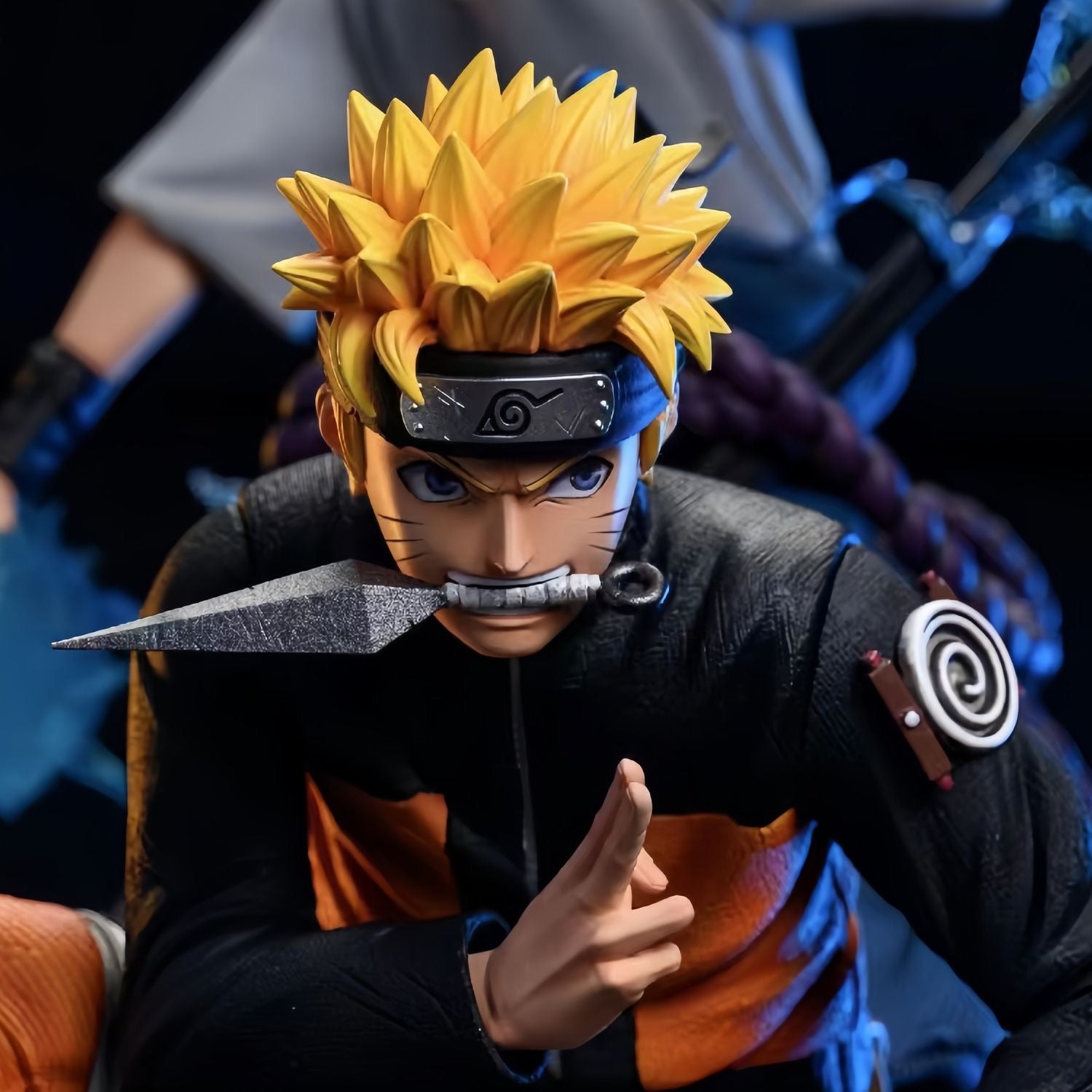 Naruto e Sasuke Action Figura Conjunto - edição de 28cm de colecionador com efeitos de água | Estátua de anime de alta qualidade