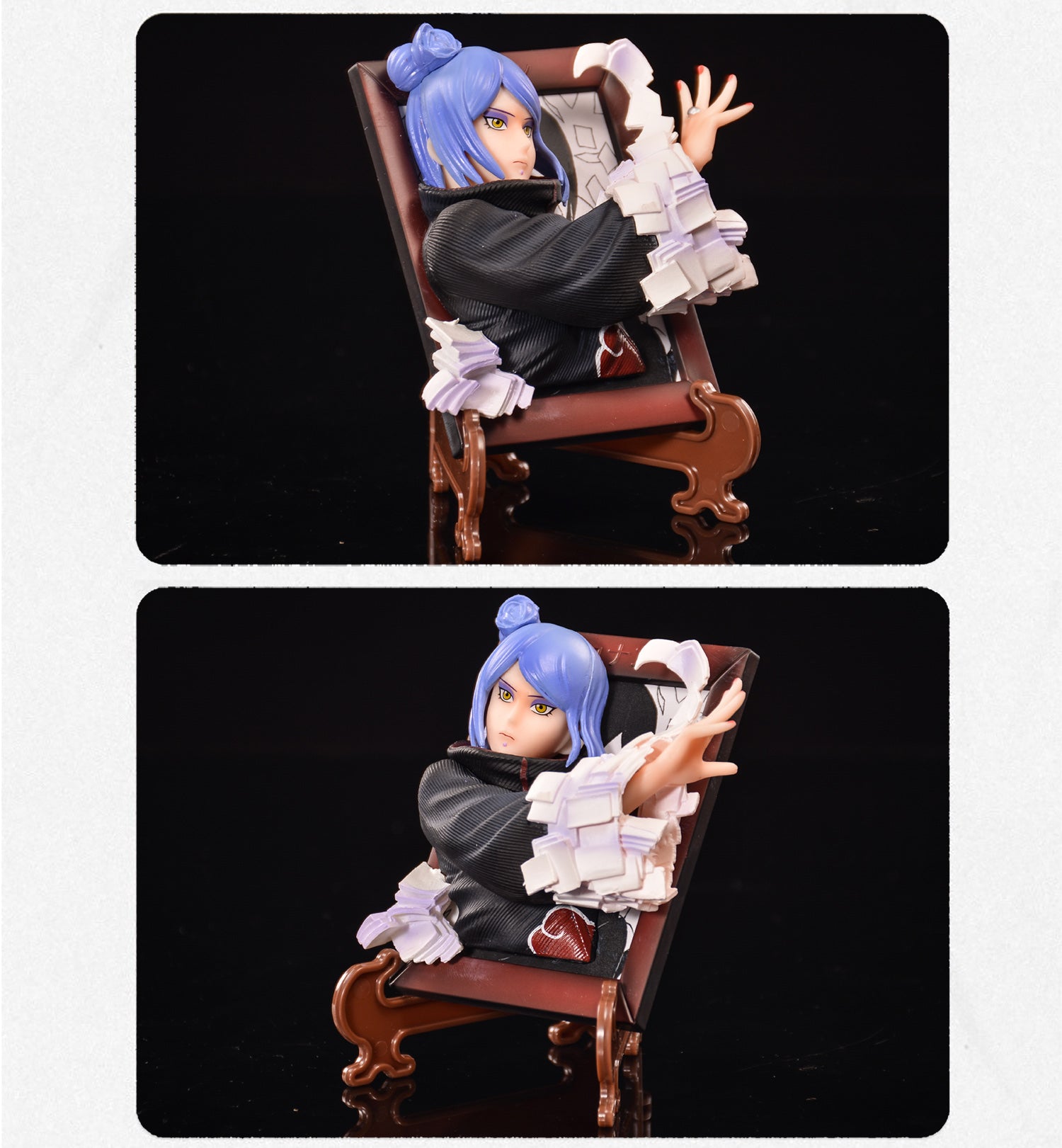 Konan & Pain Figura - 20 cm | Naruto | Akatsuki | Decoración de pared o mesa | Efecto 3D