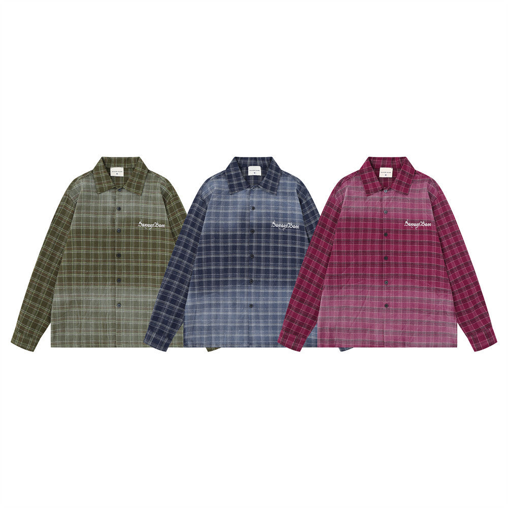 SEAKOFF Plaid Oversized Long Sleeve Shirt – Vintage Washed Flannel