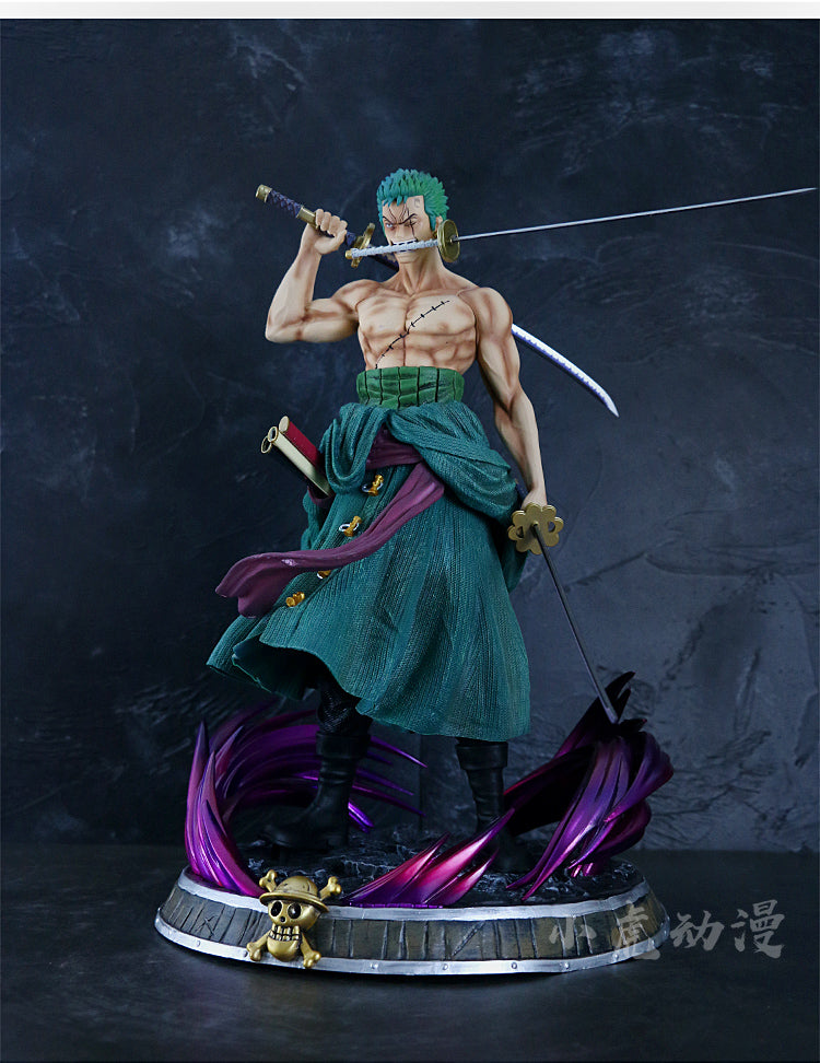 Figura de acción de Zoro - 38 cm con cabeza y manos intercambiables - una pieza coleccionable