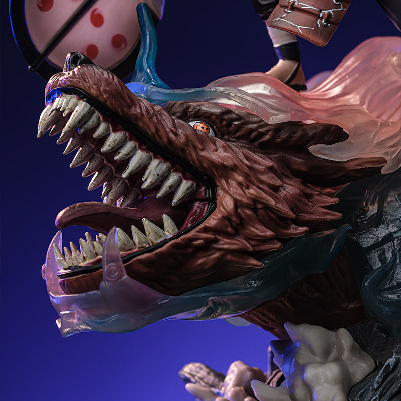 Figura de acción de Uchiha Madara - Edición de colección de 40 cm | Pose dinámica con efectos de chakra y bestia de cola