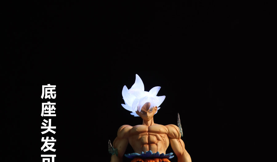 Dragon Ball Z Goku Figura-32 cm, 1.1 kg-Base de iluminación, Dios Super Saiyan