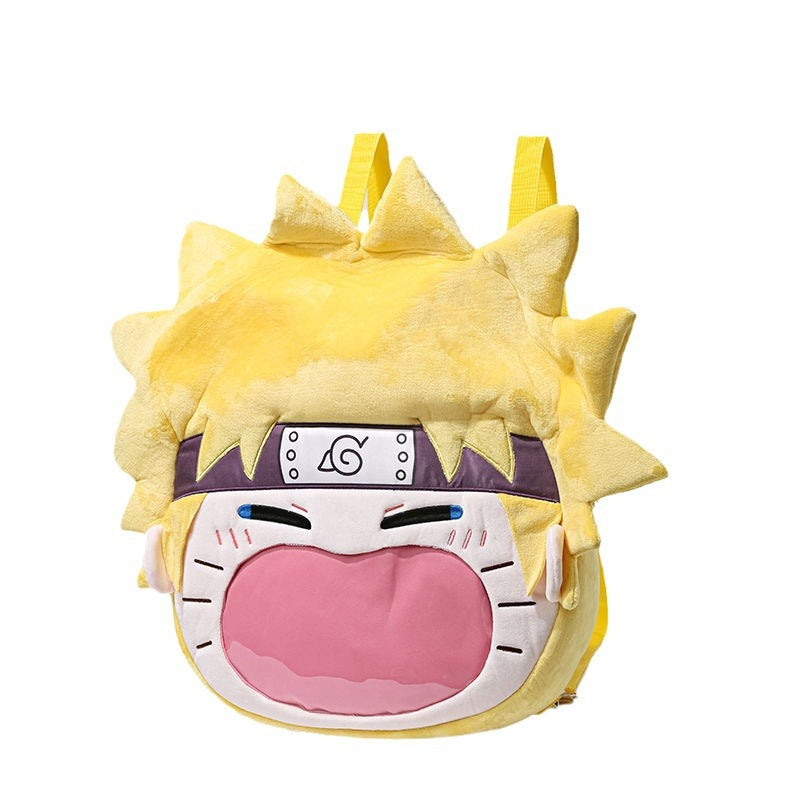 The Seakoff Naruto Uzumaki Plush Shoulder Bag, from the Ninja Fan Accessories collection, features a fun anime design resembling a character&
