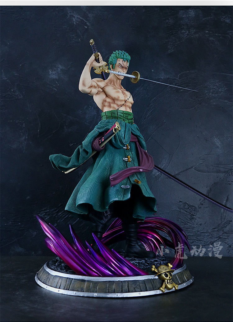 Figura de acción de Zoro - 38 cm con cabeza y manos intercambiables - una pieza coleccionable