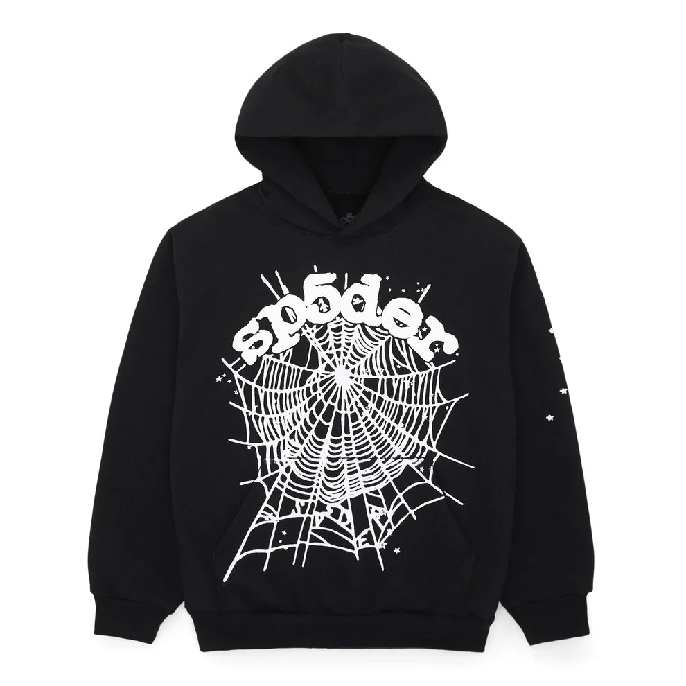 Sp5der “Webcore Noir” Hoodie 440GSM – Black & White Heavyweight