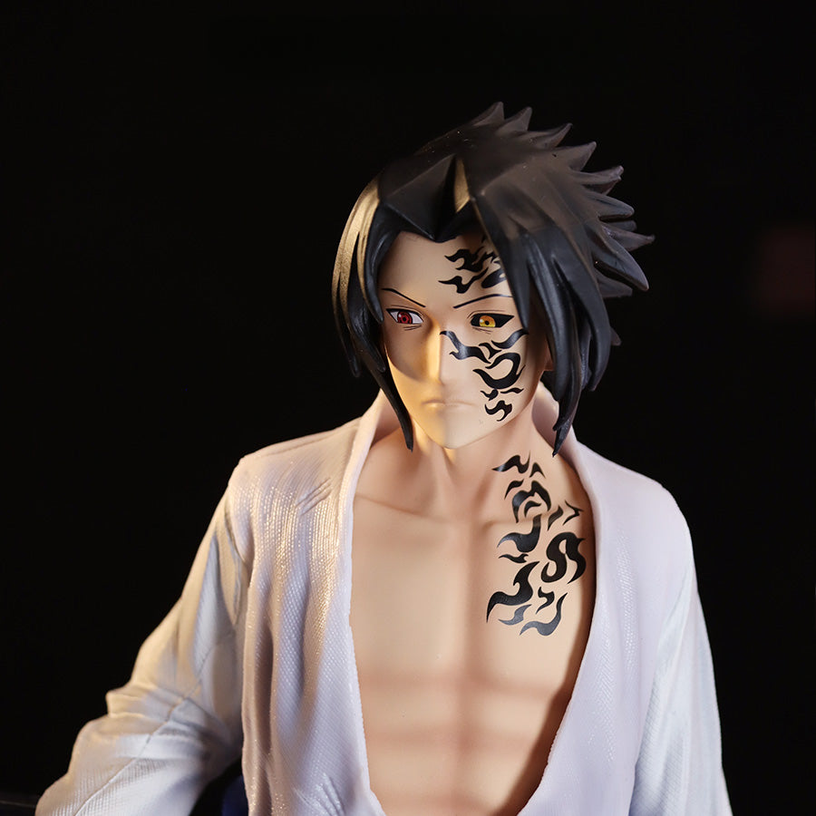 Conjunto de figuras de acción de Naruto y Sasuke - Edición de colección de 43 cm | Pantalla personalizable con bestias de cola