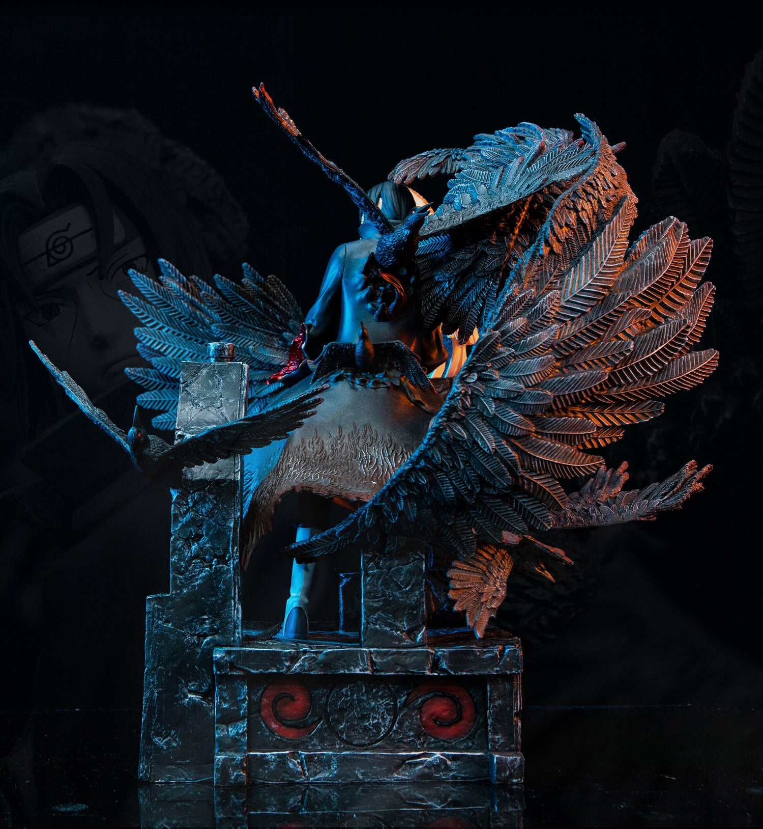 Uchiha Itachi Actionfigur - 33cm | Premium -Display mit Akatsuki -Flügeln und Lüfterdetails