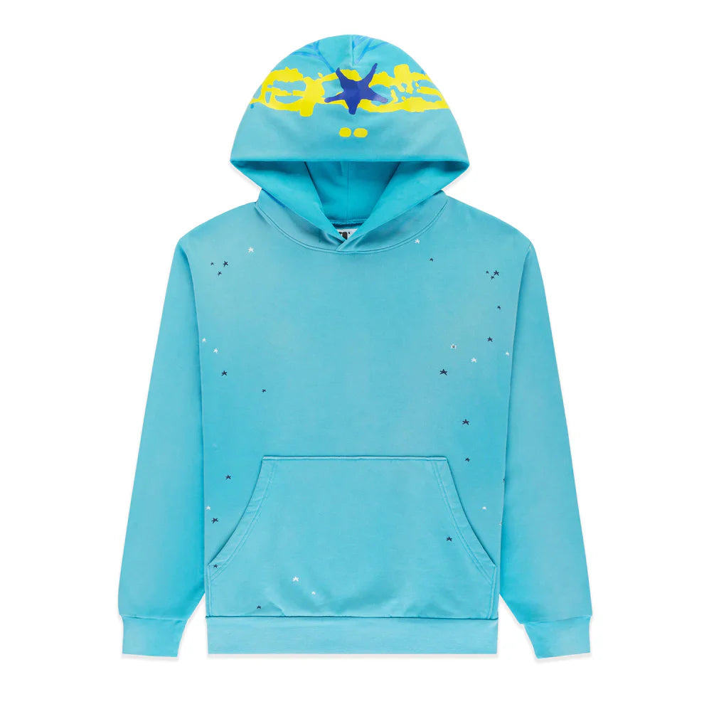 トップス On Hoodie Graphic Parker Turquoise Graphic Hoodie with Spider Web Back Print – Seakoff