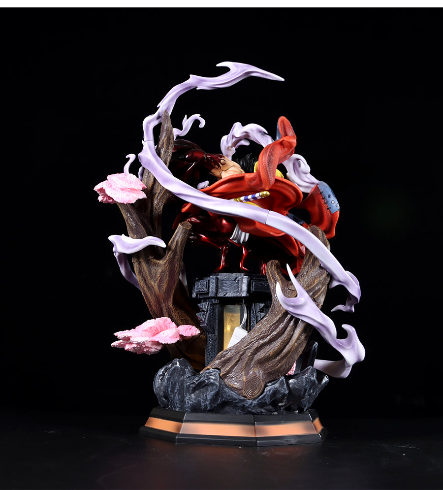 One-Piece Luffy Actionfigur-39 cm PVC-Statue mit austauschbaren Kopf- und Leuchtfunktionen
