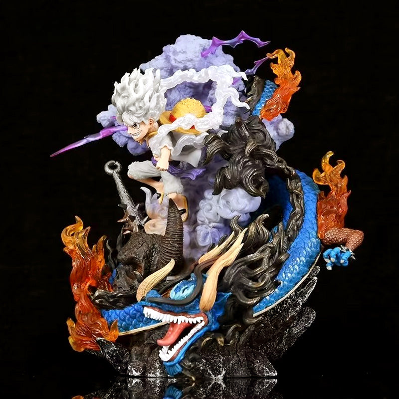 Луффи -боевик - 20 см с эффектами молнии и пламени с участием Dragon, Limited Edition - One Piece Collectible