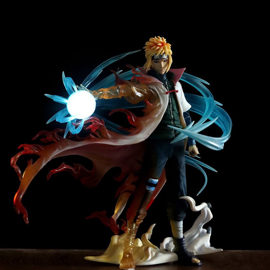 Minato Namikaze Ação Figura - Edição de 29cm de colecionador | Cabeças intercambiáveis, recursos de luz e pose dinâmica