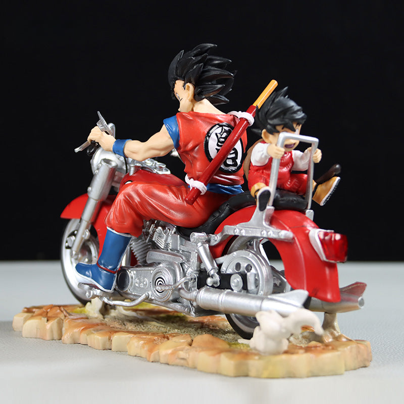 Dragon Ball Z Goku Motorcycle Figura - 16 cm, 0.6 kg - opciones de rojo/azul