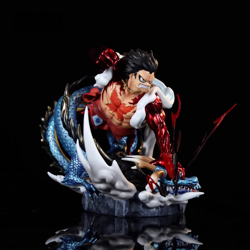 Luffy Gear 5動作小雕像 - 14厘米,帶有龍元素和火熱效果,限量版 - 一件收藏品