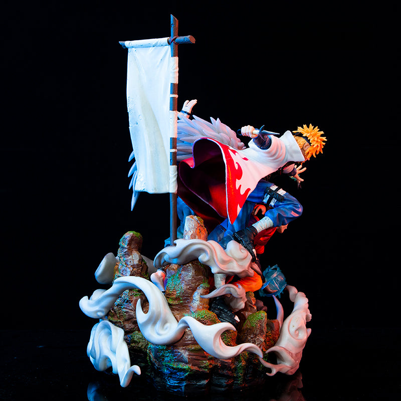 Figura de acción de Naruto, Minato y Jiraiya - Edición de colección de 41 cm | Pose dinámica con efectos de chakra y personajes icónicos