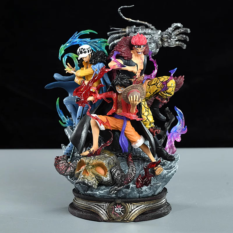 一件海盜船員動作小雕像 - 22厘米| Luffy,Zoro和Law PVC雕像具有動態細節