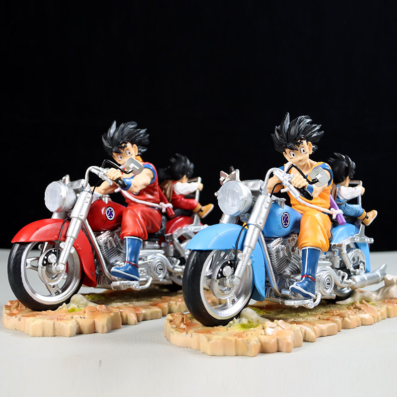 Dragon Ball Z Goku Motorcycle Figura - 16 cm, 0.6 kg - opciones de rojo/azul