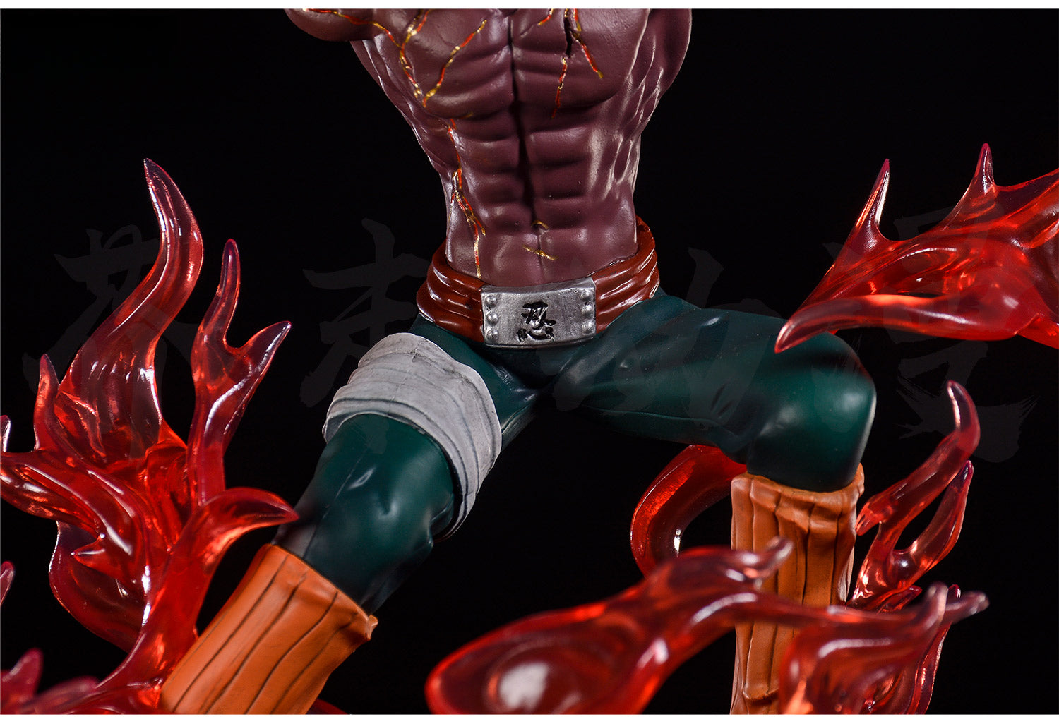 May Guy Action Figura - 31 cm de edición limitada | Pose dinámica con efectos y llamas de chakra