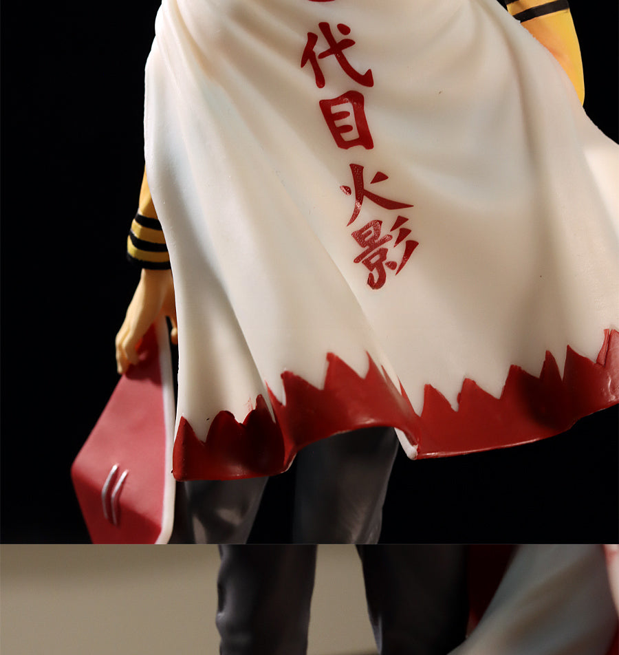 Séptimo Hokage Naruto Uzumaki Figura de acción - 28 cm Edición de colección | Pose dinámica con capa de hokage y bandera