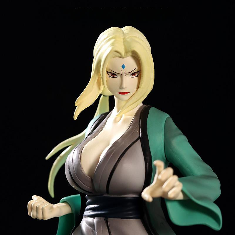 Figura de acción de Tsunade Senju - Edición de 28 cm de colección | Pose dinámica con base de efectos de chakra