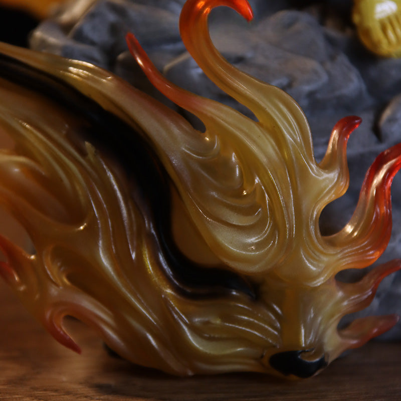 Figura de acción de Naruto Uzumaki - Edición de coleccionista de 25 cm | Pose dinámica con efectos de chakra y base de llamas