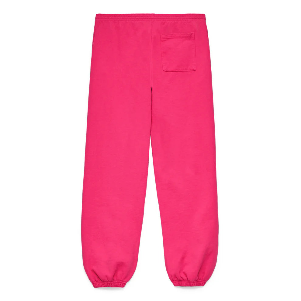 Sp5der Sweatpants – Unisex Pink Cotton Sweatpants with Front Logo Print