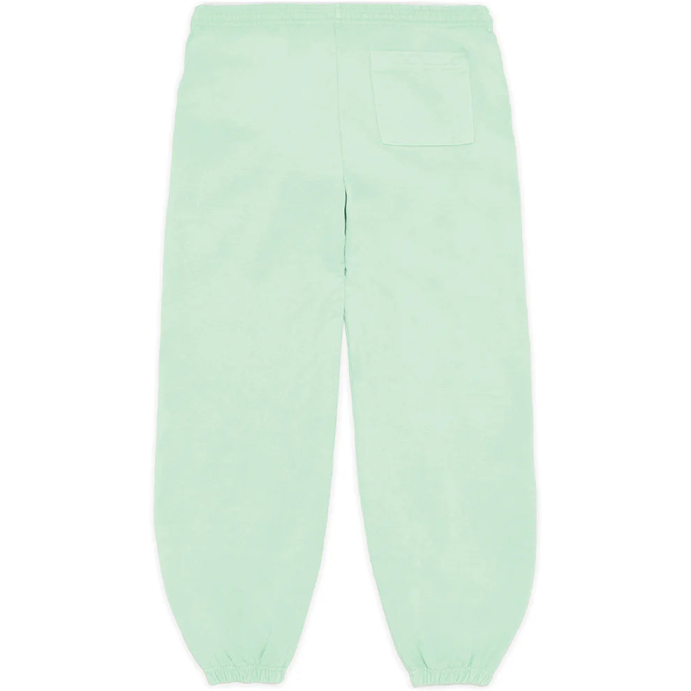100% Cotton Sp5der Sweatpants – Unisex Mint Green Jogger Pants with Vertical Logo and Star Graphics, Relaxed Fit