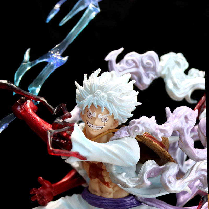 Engrenagem 4 estatueta de ação luffy - 30 cm com efeitos energéticos e cabeça intercambiável - colecionável de uma peça