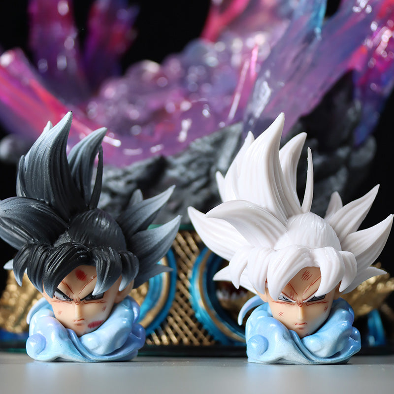 SUPER SAIYAN GOKU Figura coleccionable de 3 cabezas-50 cm Dragon Ball Z, alto detalle, 4 kg