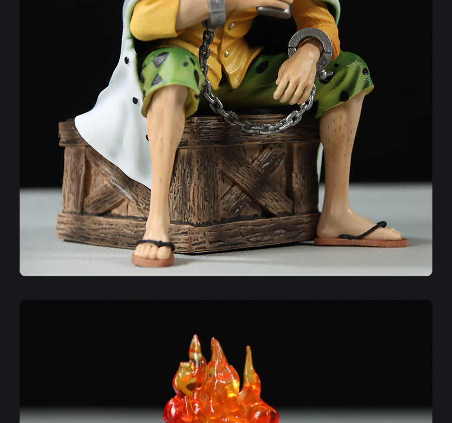 Gol D. Roger動作小雕像 - 15厘米,發光火和篝火,限量版 - 一件收藏品