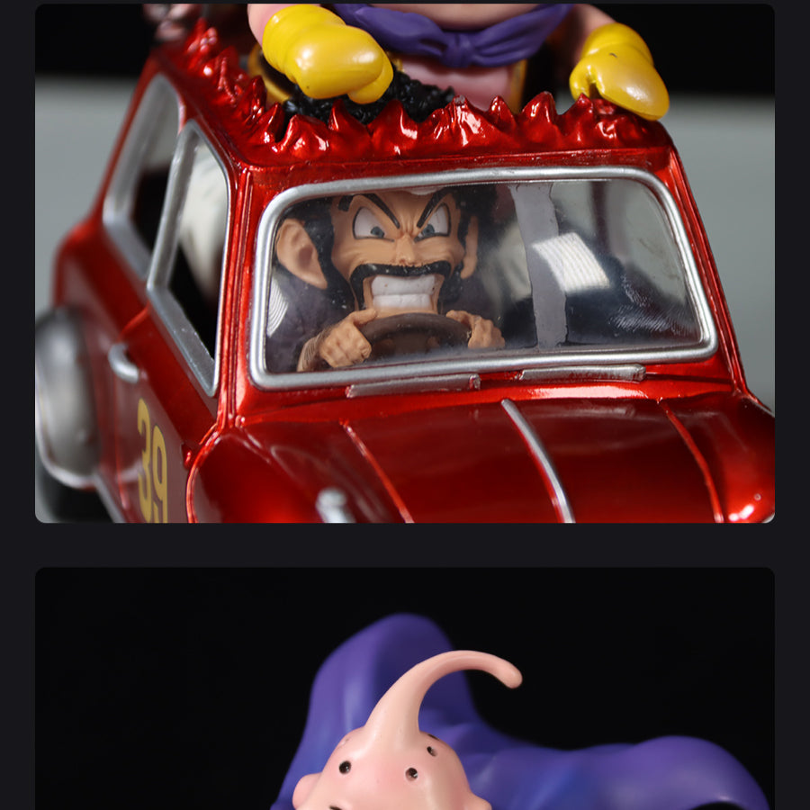 Dragon Ball Z Majin Buu Car Figura - Altura de 13.5 cm, 18 cm de longitud, 0.44 kg - con Red Mini Cooper