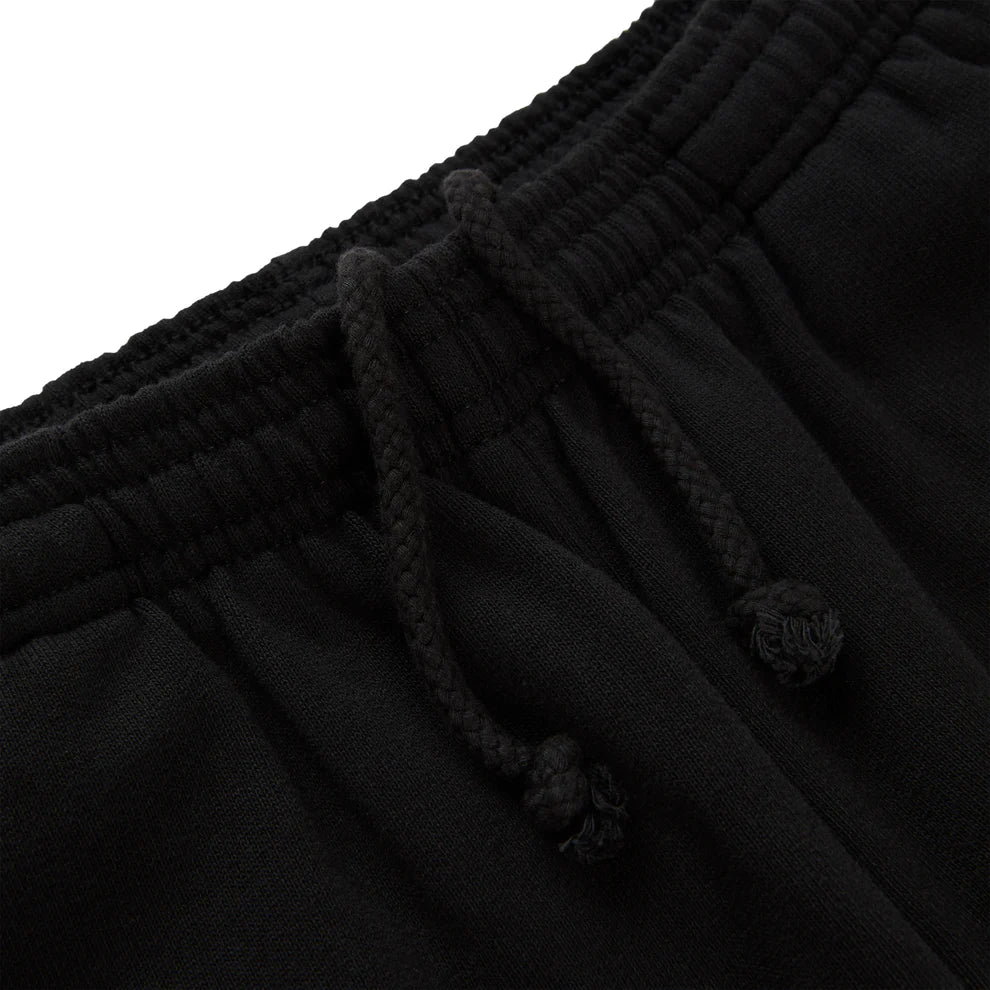 Sp5der Sweatpants – Unisex Black Cotton Sweatpants with Flame Front Logo Print