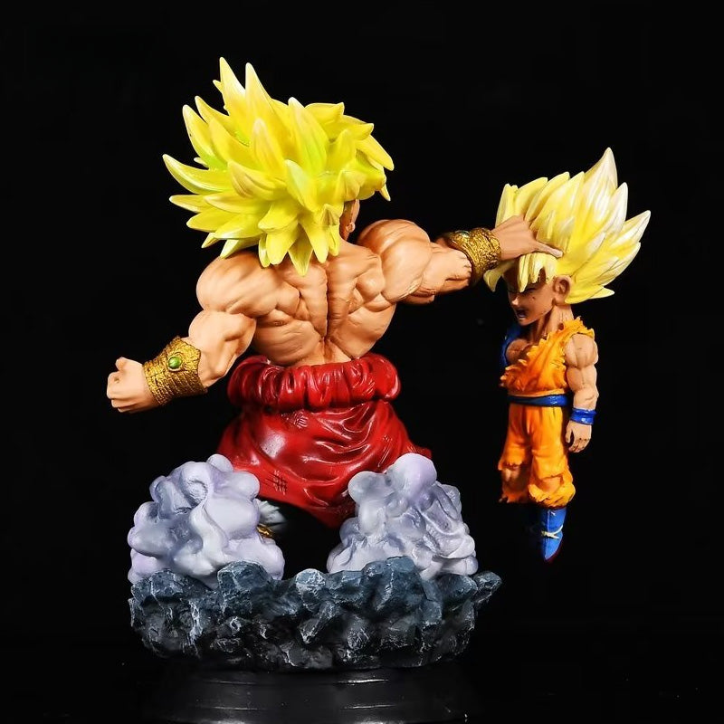 Dragon Ball Z Broly y Goku Figura - Altura de 17 cm, 0.5 kg - Momento de pelea épica