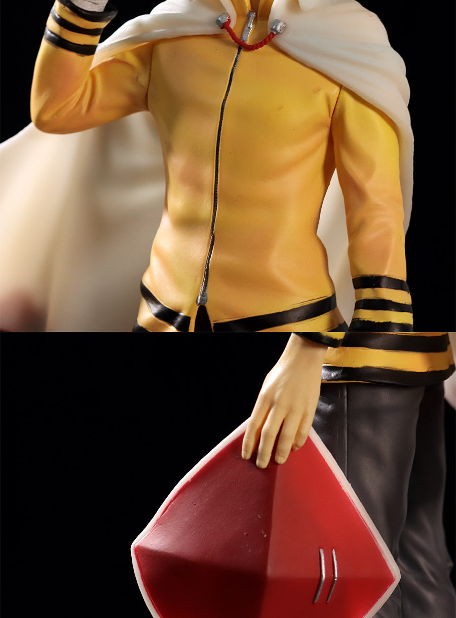 Séptimo Hokage Naruto Uzumaki Figura de acción - 28 cm Edición de colección | Pose dinámica con capa de hokage y bandera