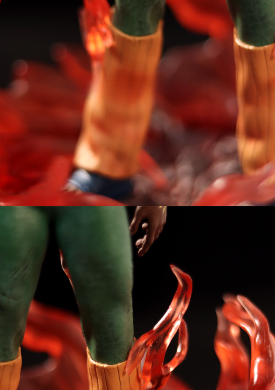 May Guy Action Figura - 29 cm de edición limitada | Pose dinámica con ojos y llamas brillantes