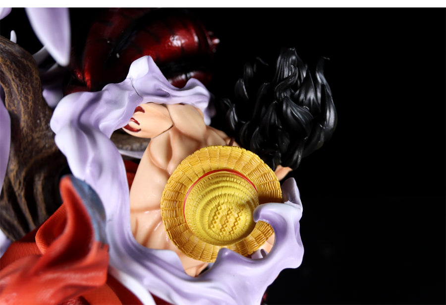 One-Piece Luffy Actionfigur-39 cm PVC-Statue mit austauschbaren Kopf- und Leuchtfunktionen