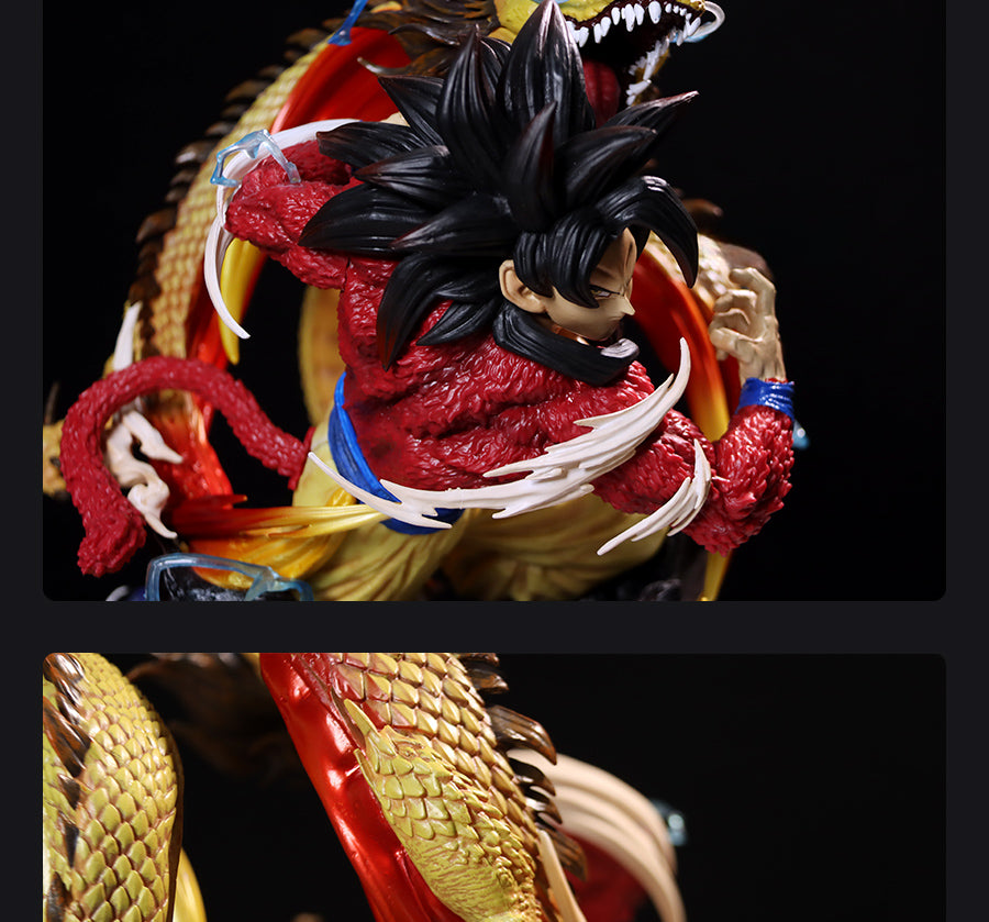 Goku con figura coleccionable de Shenron - Dragon Ball Z, 45 cm, alto detalle, pose de dragón