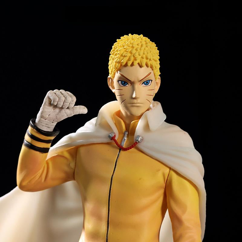 Séptimo Hokage Naruto Uzumaki Figura de acción - 28 cm Edición de colección | Pose dinámica con capa de hokage y bandera