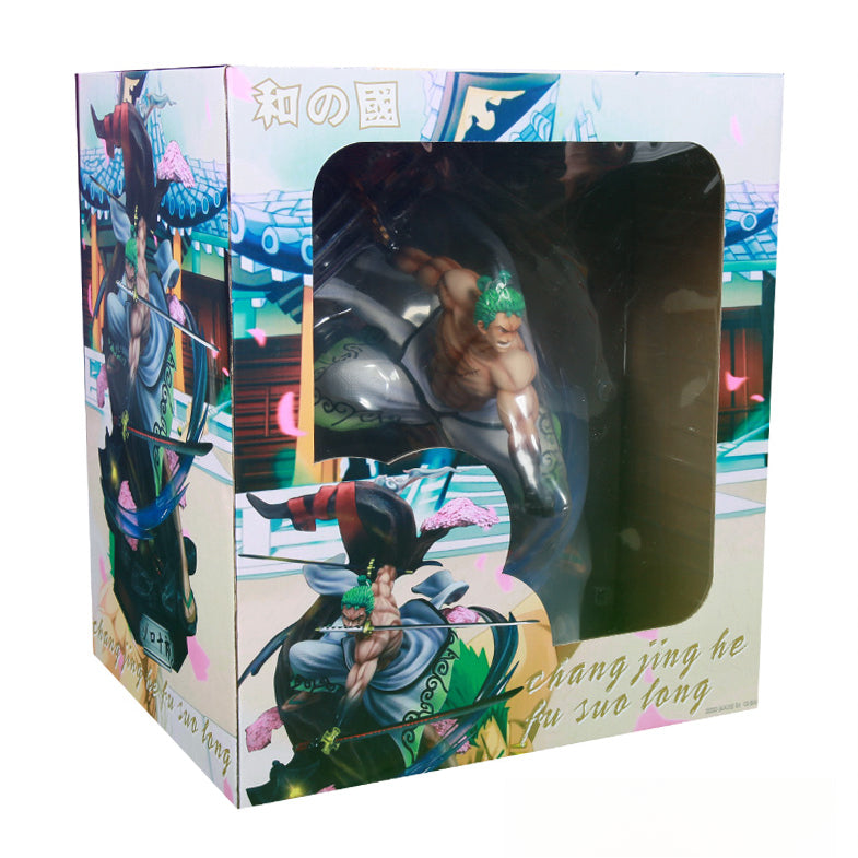 Figura de acción de Zoro - 39 cm con efectos brillantes | Una pieza coleccionable