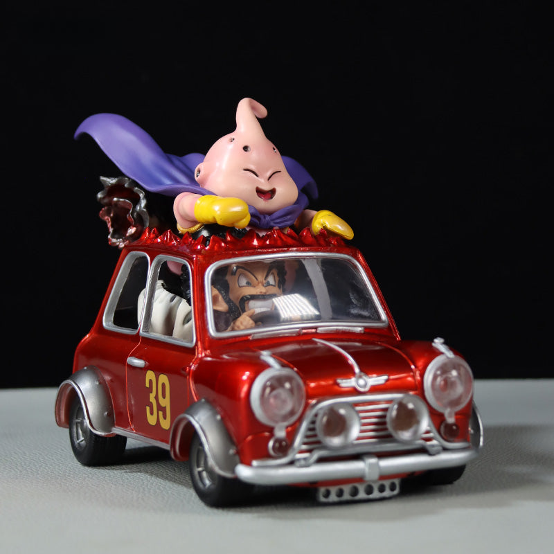Dragon Ball Z Majin Buu Car Figura - Altura de 13.5 cm, 18 cm de longitud, 0.44 kg - con Red Mini Cooper