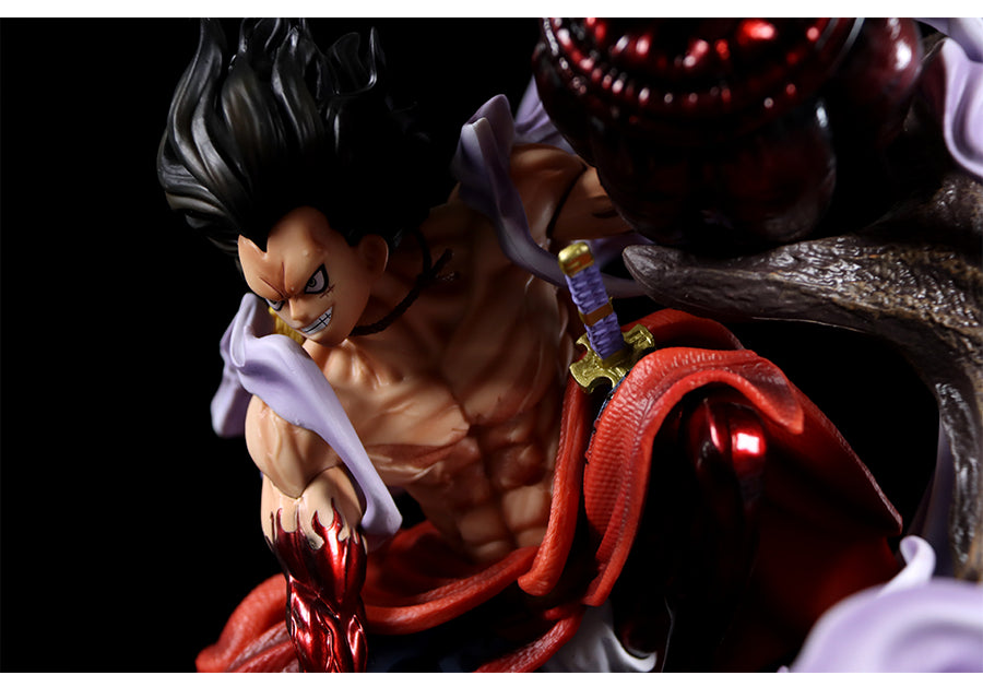 One-Piece Luffy Actionfigur-39 cm PVC-Statue mit austauschbaren Kopf- und Leuchtfunktionen