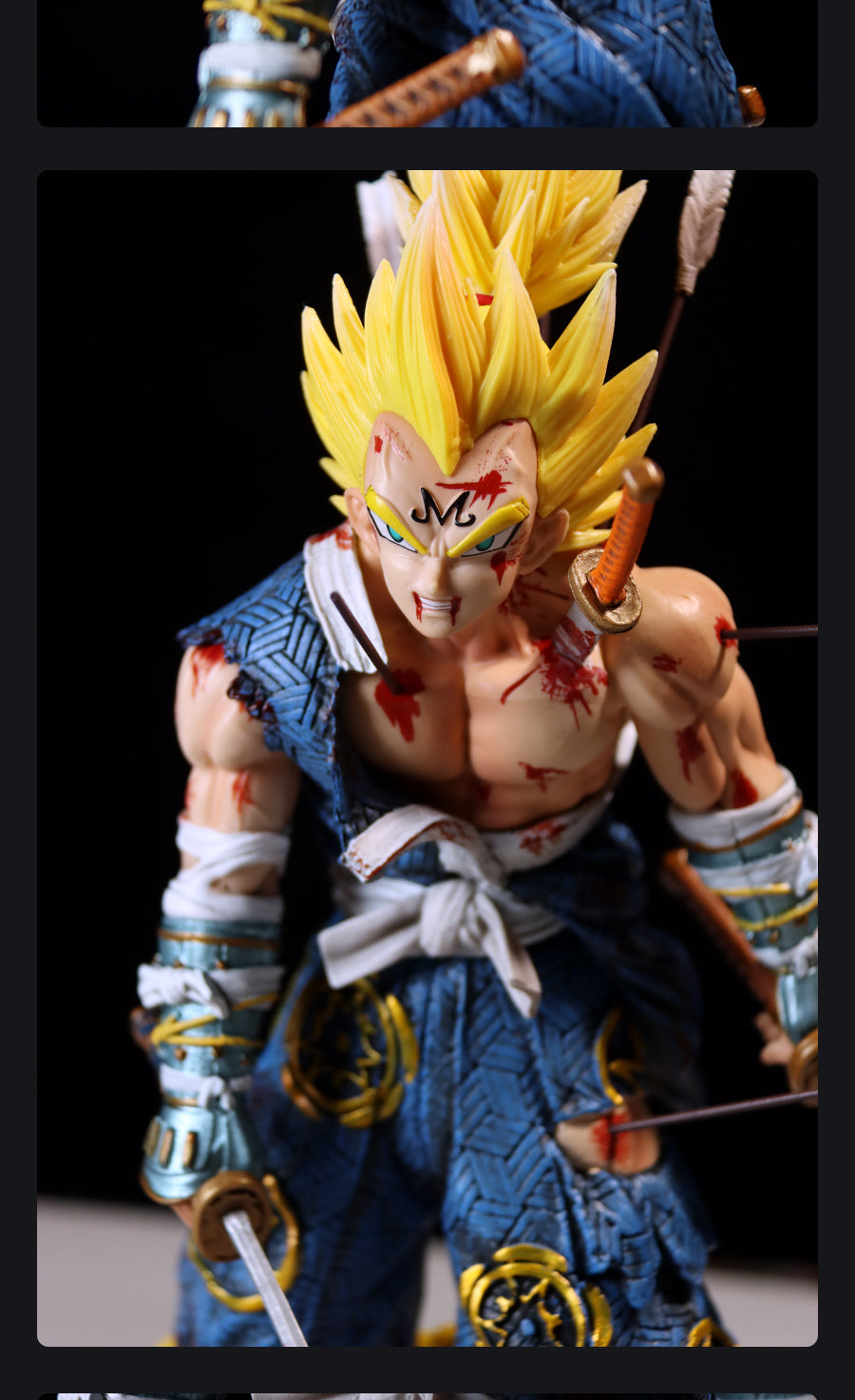 Figura coleccionable de Vegeta Samurai - Dragon Ball Z, 30 cm, Super Saiyan, alto detalle