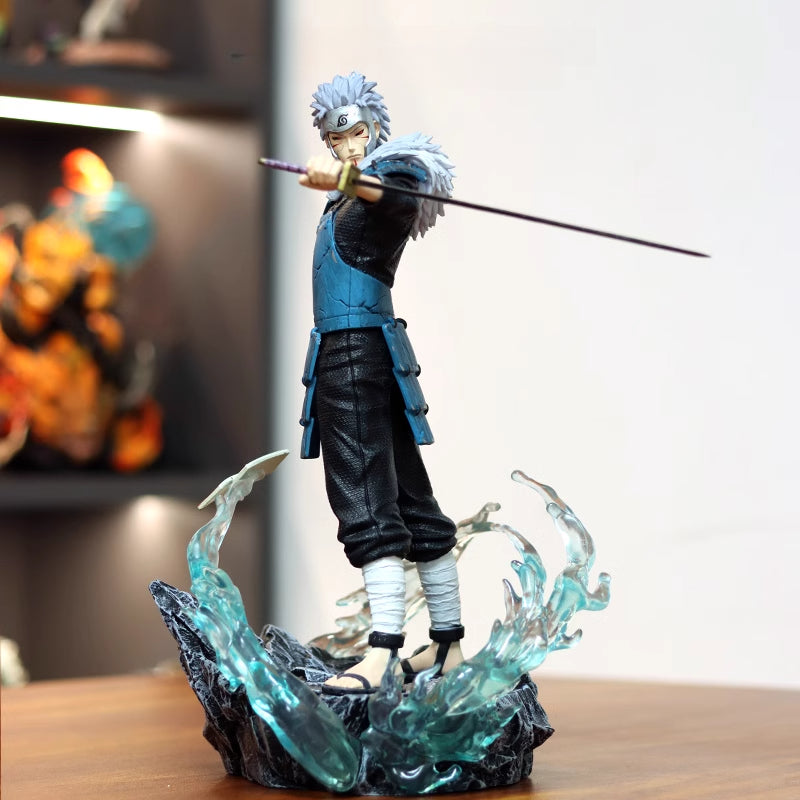 Figura de acción de Hashirama Senju - Edición de coleccionista de 37 cm | Pose dinámica con base de efecto de agua