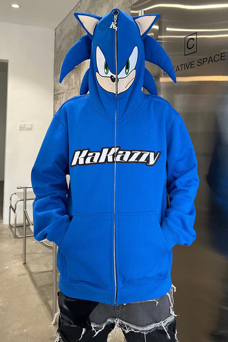 Sonic the Hedgehog Full Zip Hoodie Speedy Anime Cosplay Hoodie