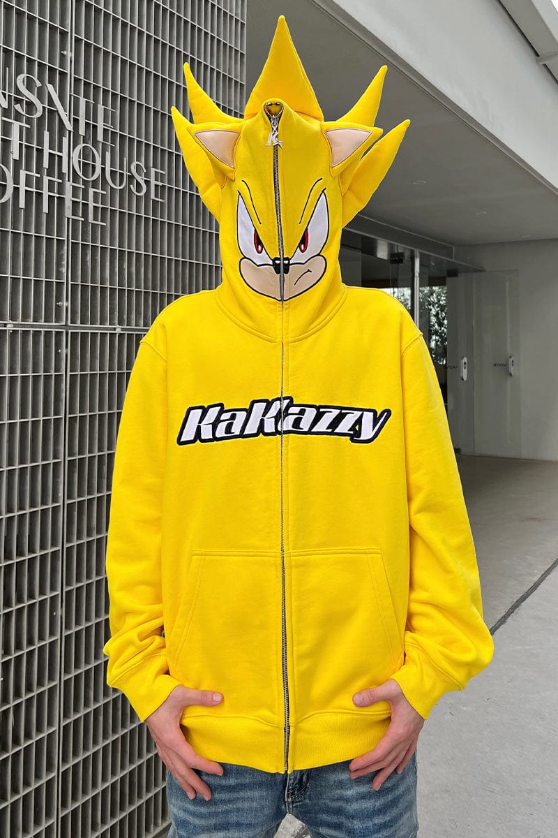 Super Sonic Full Zip Hoodie Energetic Anime Cosplay Hoodie – Seakoff